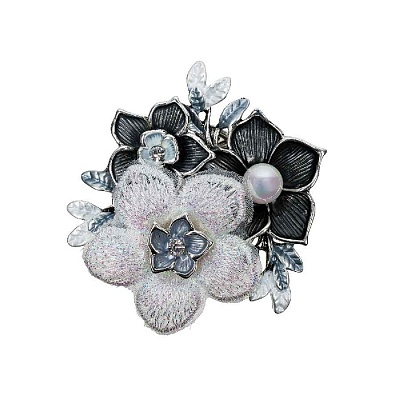 Брошь Букет XZ1442.2 BW/S 