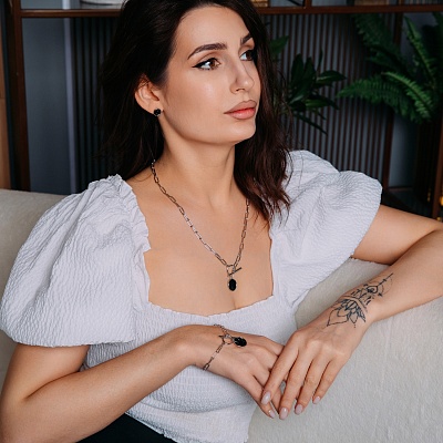 Пусеты SSHA 10мм  Fiore Luna  A2003SW-E01.15 BR/S 