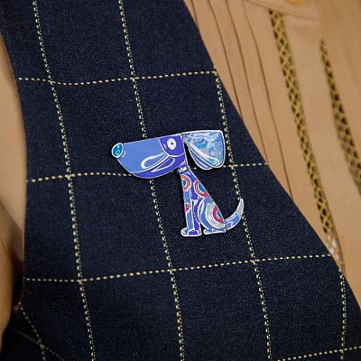 Брошь Собака  Shadore  XZ2291.23 BL/S 