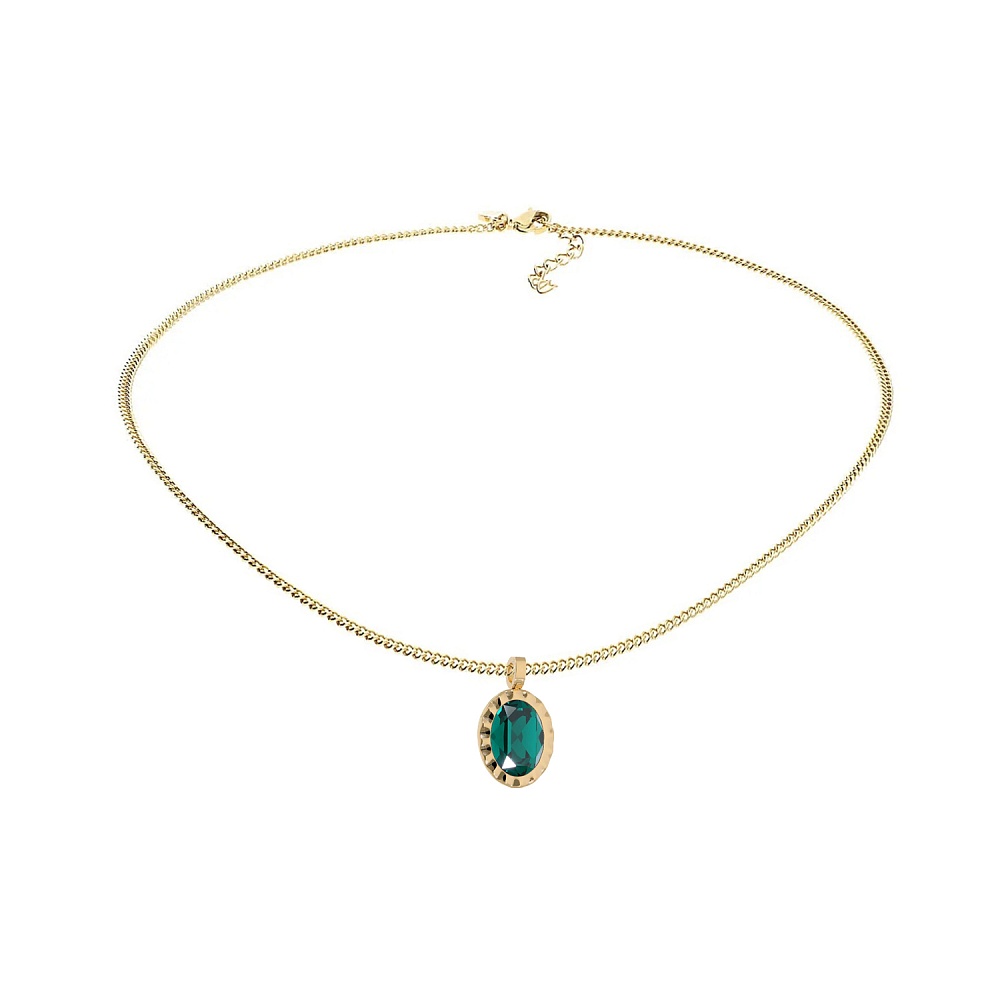 Qudo Колье TIVOLA UNICA big (G/P) Emerald 3cm Арт.: 420549