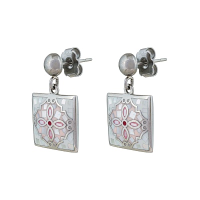 Серьги ENAMEL ROSE AE03194-3 R/S 