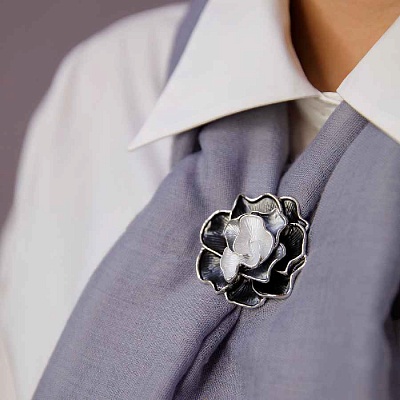Брошь Цветок  Shadore  XZ1154.2 BW/S 