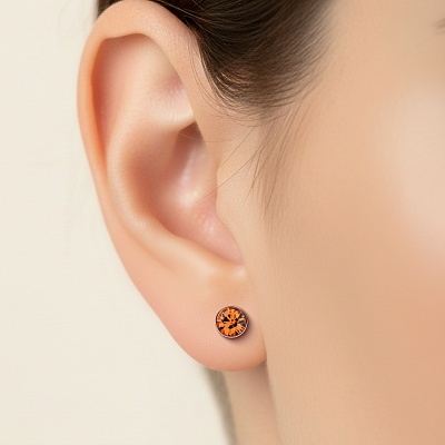 Пусеты Light Smoked Topaz  Fiore Luna  SWE297 LST RG 