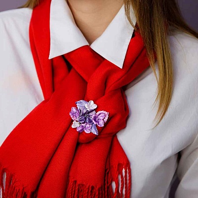 Брошь Фиалки  Shadore  XZ1498.11 V/S 