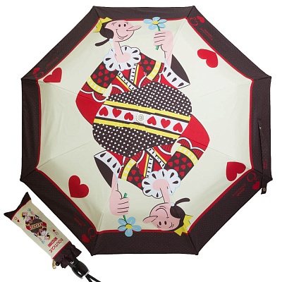 Зонт складной Moschino 7005-OCI Olivia Queen of Hearts Beige product-2247 