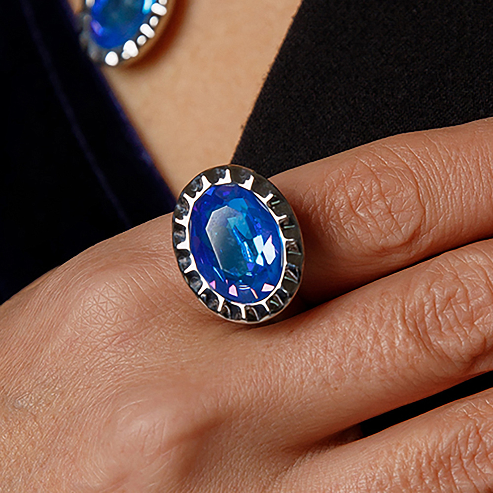 Qudo Кольцо TIVOLA UNICA big (S/P) Royal blue delite 56 Qudo 688151 Арт.: 688151