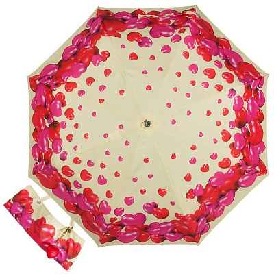 Зонт складной Moschino 7275-OCI Rubber Heart Beige product-2313 