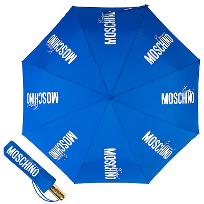 Зонт складной Moschino 8730-OCF Couture Gold Blue product-2982 