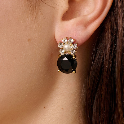 Серьги BECKIA SG BLACK / CRYSTAL  Dyrberg Kern  470098 