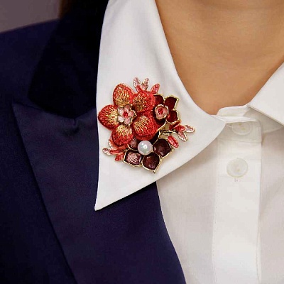 Брошь Букет  Shadore  XZ1442.9 R/G 