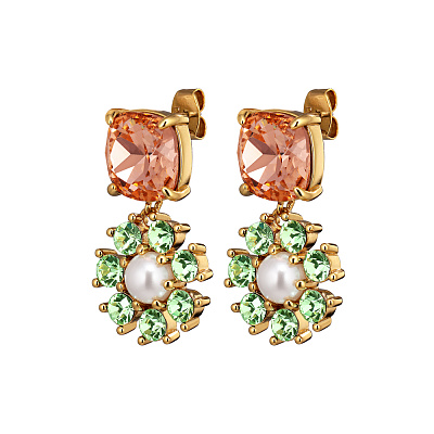 Серьги POPPY SG LIGHT GREEN / PEACH / WHITE PEARL Dyrberg Kern 460079 460079 