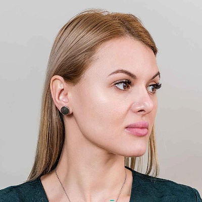 Пусеты SHELL  Fiore Luna  AE01734-1 BW/S 