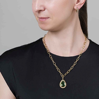 Колье METTA SG EMERALD GREEN /GOLDEN  Dyrberg Kern  450080 