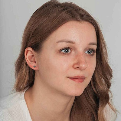 Пусеты Cubic zirconia Aquamarine  Fiora Luna  SWE0128 A S 