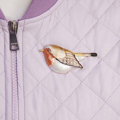 Брошь Птичка  Shadore  XZ1241.9 R/G 