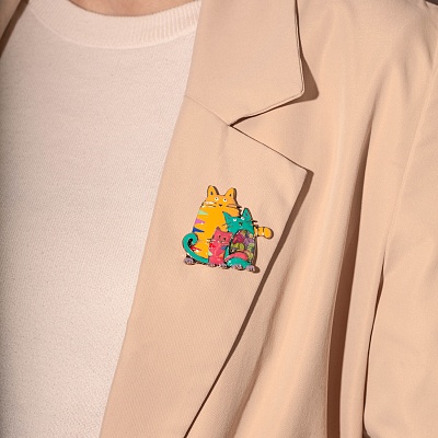 Брошь Котики  Shadore  XZ2051.27 M/G 