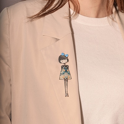 Брошь Девочка  Shadore  XZ0086.21 BL/S 