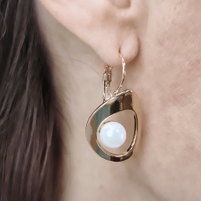 Серьги WHITE PEARL  Fiore Luna  ABE31545-02 G 