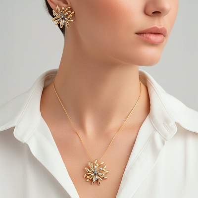 Комплект колье+серьги  Fiore Luna  SG201746E-001 G 