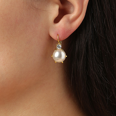 Серьги BEGONIA SG WHITE PEARL  Dyrberg Kern  460040 