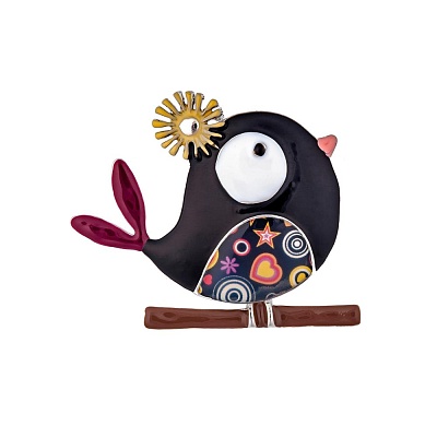 Брошь Птичка  Shadore  XZ0079.4 BW/S 