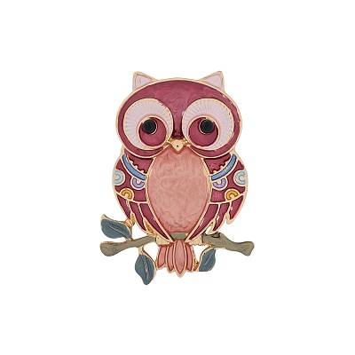 Брошь Сова на ветке XZ0869.7 R/G 
