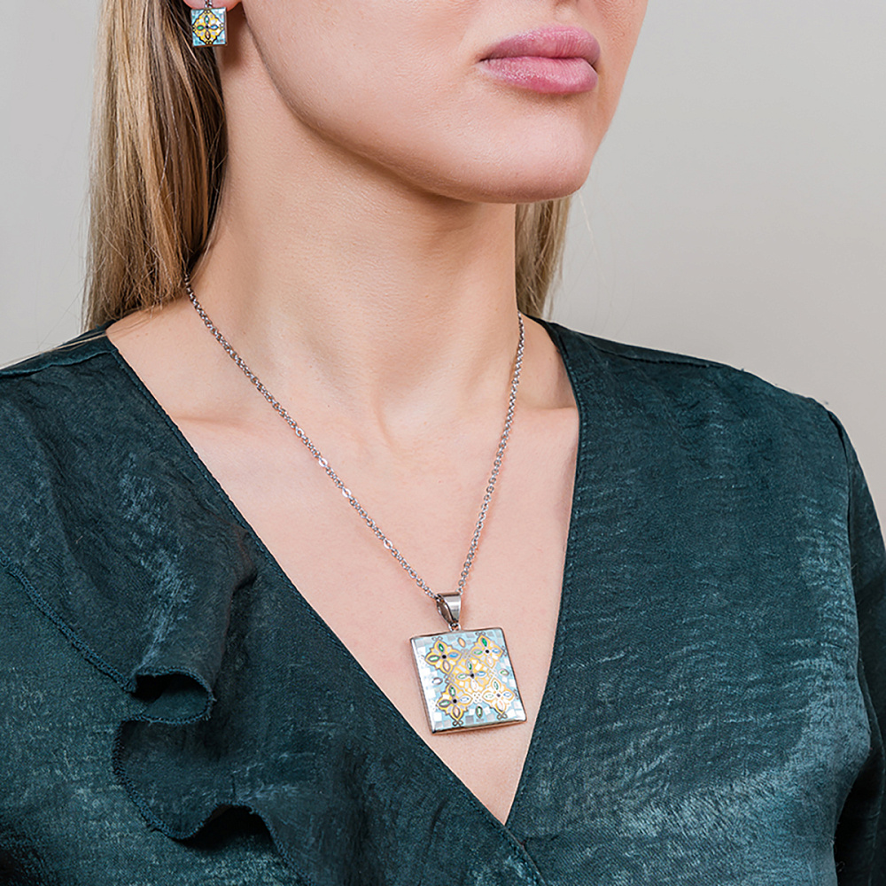 Fiore Luna Колье ENAMEL BLUE Арт.: BP03194-4 M/S