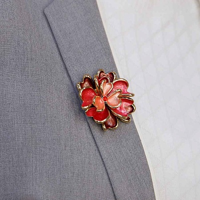 Брошь Цветок  Shadore  XZ1153.9 R/G 