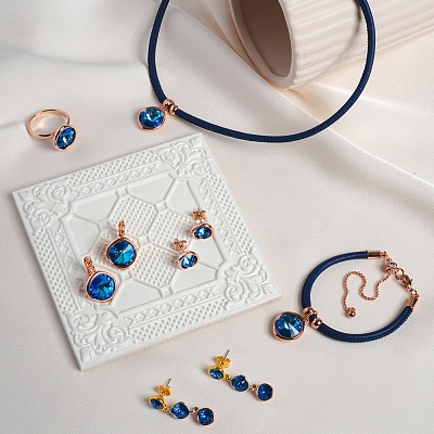 Серьги Blue colors  Fiore Luna  A2101SW-E01.23 BW/MIX 