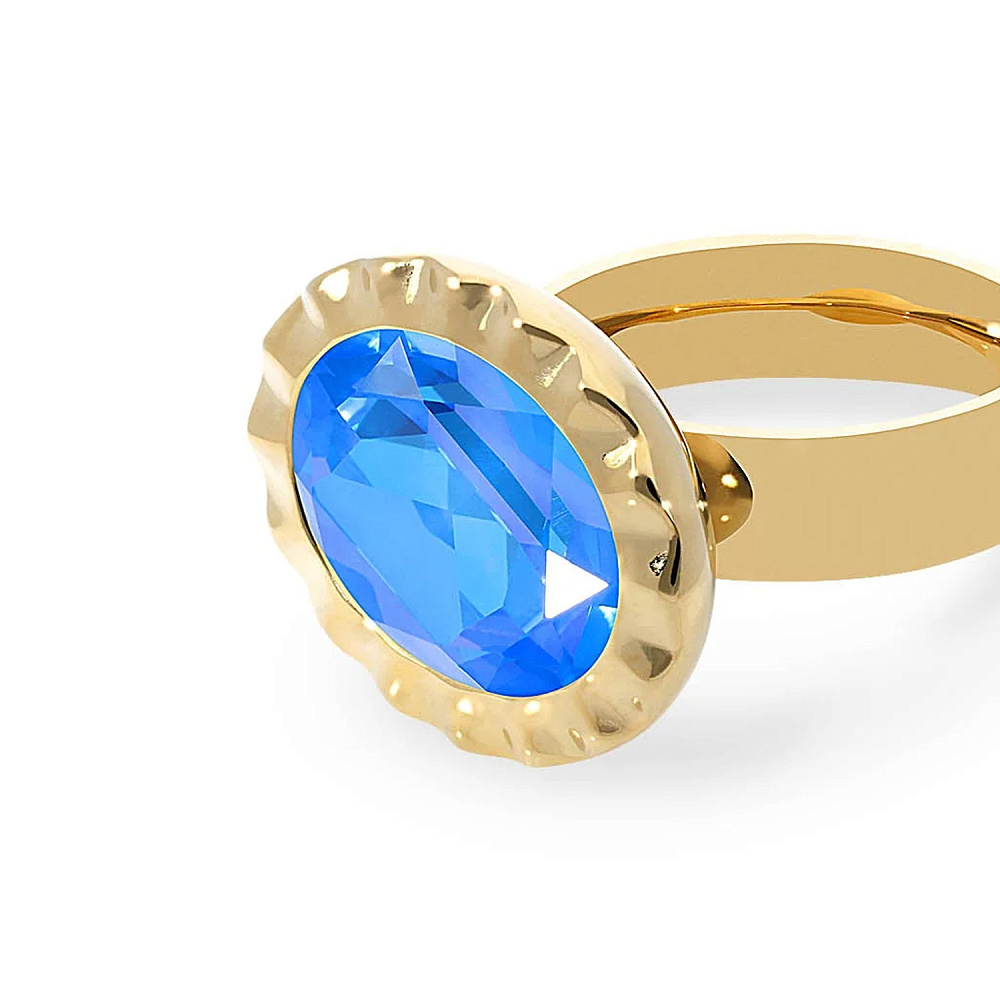 Qudo Кольцо TIVOLA UNICA big (G/P) Royal blue delite 54 Qudo 688159 Арт.: 688159