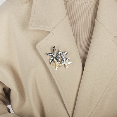 Брошь 4 Цветка  Shadore  XZ0879.9 R/S 