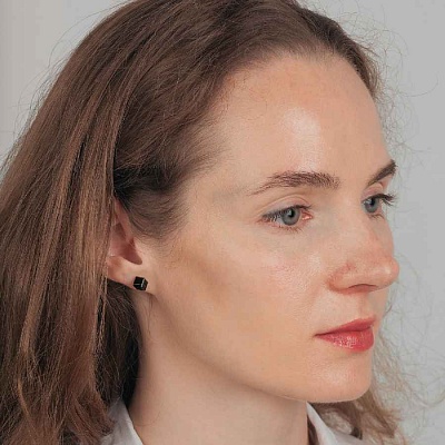 Пусеты  Black  Fiora Luna  SWE2127/2 BL G 