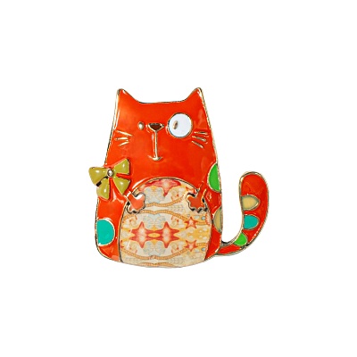 Брошь Кот бант XZ2299.10 BR/G 