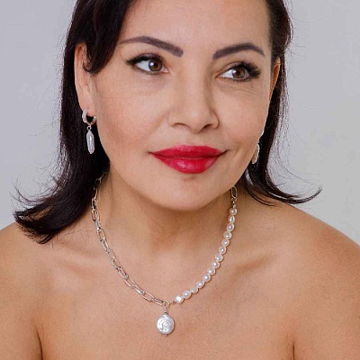 Колье Pearle Half Сarabiner  Fiore Luna  BL4504 S 