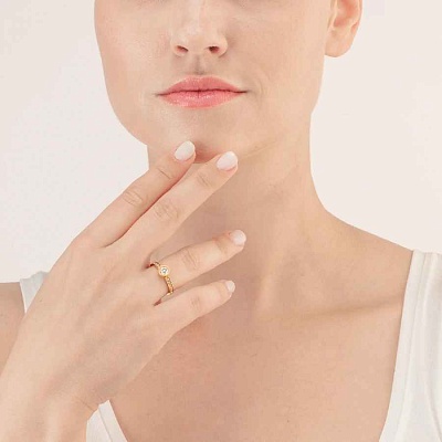 Кольцо Crystal-Gold 18 мм  Coeur de Lion  0228/40-1816 56 