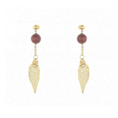 Серьги Лист  Ester Bijoux  F715C-G BR 