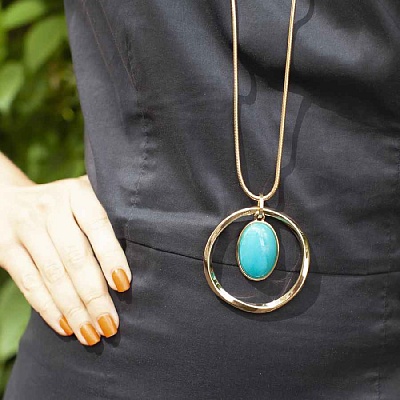 Колье TURQUOISE OPAL  Fiore Luna  LN5142 BL/S 