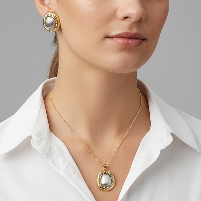 Комплект колье+серьги  Fiore Luna  SG207547E-001 G 