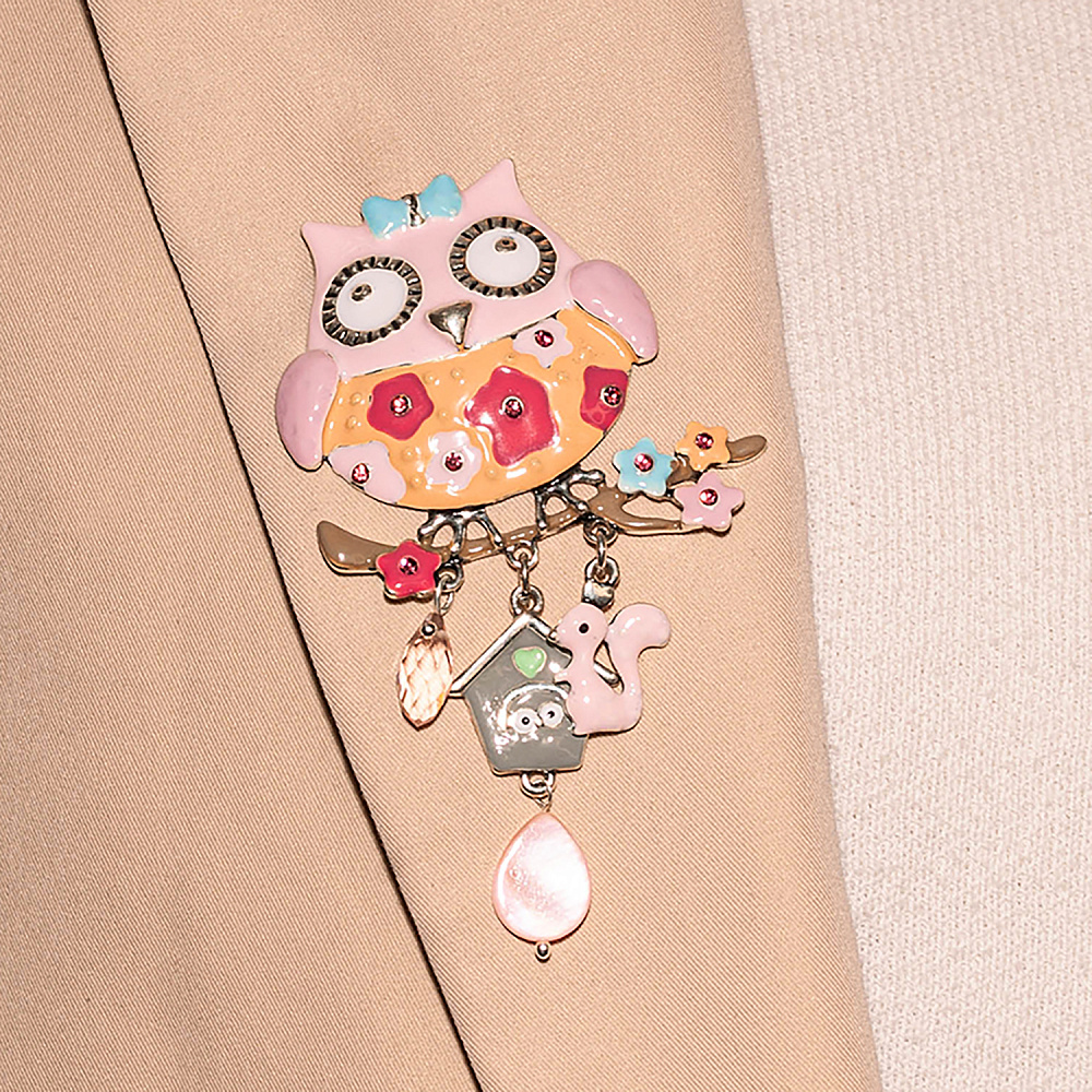 Shadore Брошь Сова с домиком Арт.: XZ5500.7 R/S