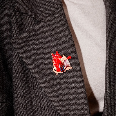 Брошь Котики  Shadore  XZ2051.9 R/G 