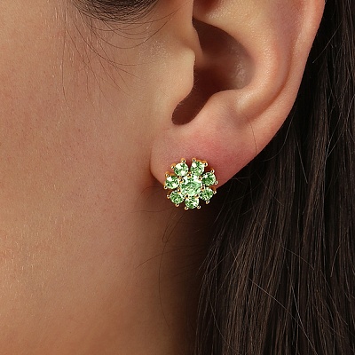 Серьги CARNEA SG LIGHT GREEN / CRYSTAL  Dyrberg Kern  460074 