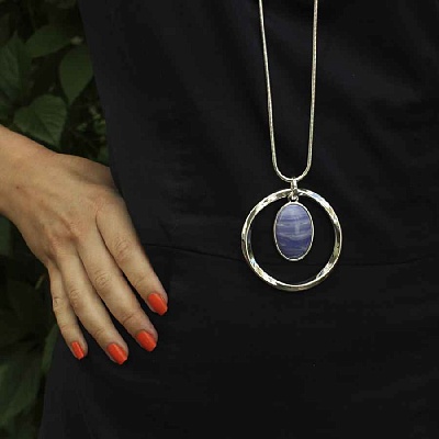 Колье SAPPHIRINE AGATE  Fiore Luna  LN5141 BL/S 