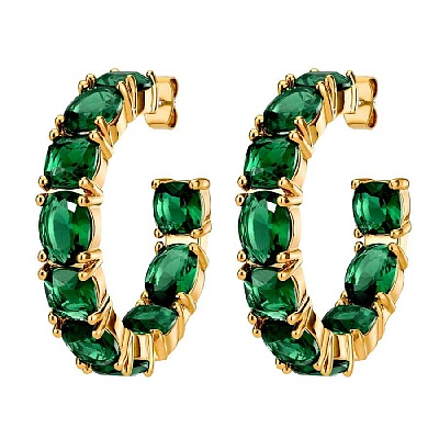Серьги GRETIA SG EMERALD GREEN 450085 