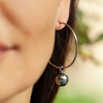 Серьги Graphite Pearl  Possebon  A0063.3 BW 