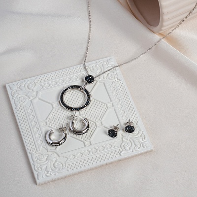 Серьги Jet Nut  Fiore Luna  A2103SW-E06.4 BW/S 