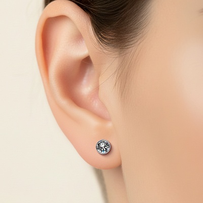 Пусеты Crystal Silver Shade  Fiore Luna  SWE297 CSS S 