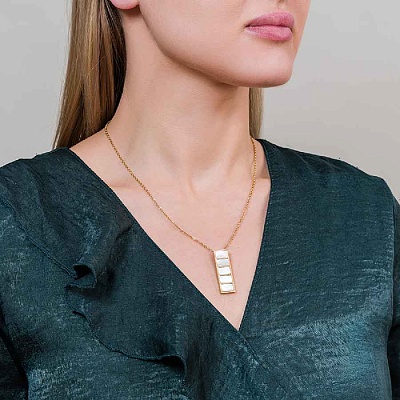 Колье Пирамида SHELL WHITE  Fiore Luna  BP02788-7 BW/G 