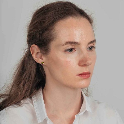 Пусеты Crystal Holographic  Fiora Luna  SWE0127/2 H G 