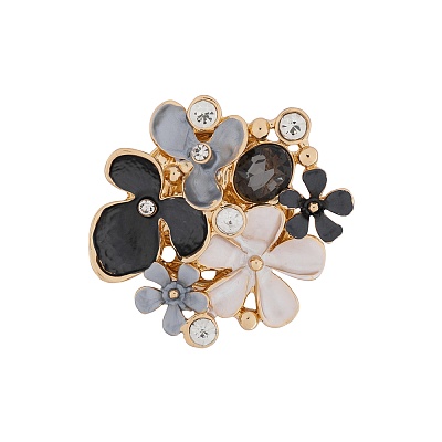 Брошь Клумба XZ1159.2 BW/G 