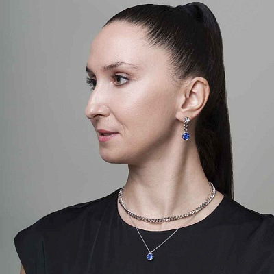 Серьги Royal Blue Delite  Fiore Luna  A2401SW-E01.23 BL/S 